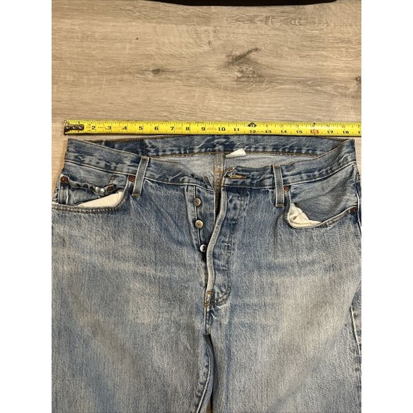 Levis 501 Jeans Mens 36x32 Made in Mexico‎ Blue Button Fly Medium Wash Denim - Picture 5 of 7